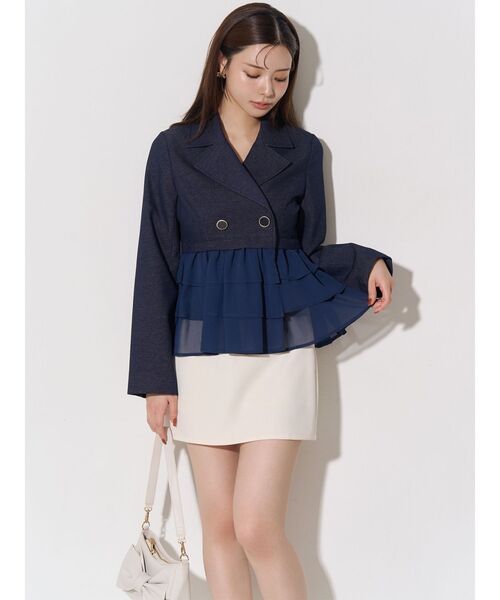 RESEXXY（リゼクシー）の「ドッキングフリルミディジャケット（その他アウター・レディース・アイボリー/グレー/ネイビー・FREE）」の17枚目の写真