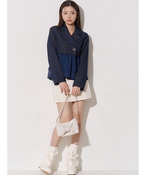 RESEXXY（リゼクシー）の「ドッキングフリルミディジャケット（その他アウター・レディース・アイボリー/グレー/ネイビー・FREE）」の18枚目の写真