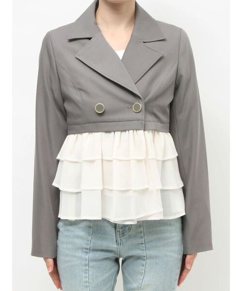 RESEXXY（リゼクシー）の「ドッキングフリルミディジャケット（その他アウター・レディース・アイボリー/グレー/ネイビー・FREE）」の19枚目の写真