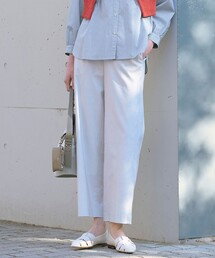 【人気素材・セットアップ対応】セルロースリネンストレッチ セミワイド パンツ