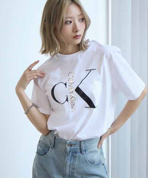Calvin Klein（カルバン・クライン）の「【Calvin Klein/カルバンクライン】ショートスリーブ テキスト モノグラム クルーネック Tシャツ（Tシャツ/カットソー・メンズ・ホワイト系1/ブラック/ホワイト系2・M/S/XL/L）」の2枚目の写真