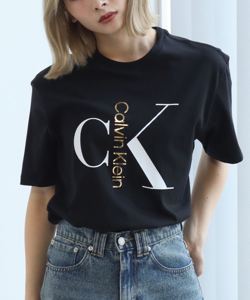 Calvin Klein（カルバン・クライン）の「【Calvin Klein/カルバンクライン】ショートスリーブ テキスト モノグラム クルーネック Tシャツ（Tシャツ/カットソー・メンズ・ホワイト系1/ブラック/ホワイト系2・M/S/XL/L）」の4枚目の写真