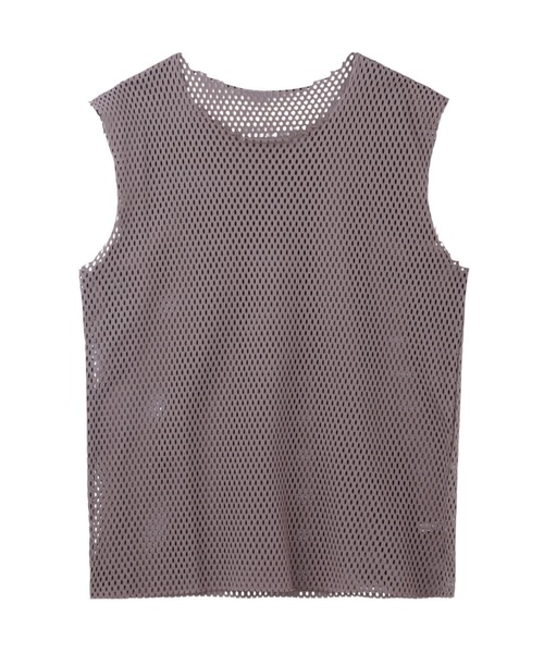 JOHN LAWRENCE SULLIVAN(ジョンローレンスサリバン)の「COTTON MESH SLEEVELESS TOP(Tシャツ/カットソー・メンズ・ベージュ/ブラック・MEDIUM/SMALL)」の2枚目の写真
