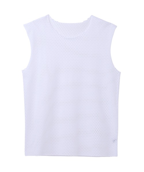 JOHN LAWRENCE SULLIVAN（ジョンローレンスサリバン）の「COTTON MESH SLEEVELESS TOP（Tシャツ/カットソー・メンズ・ベージュ/ブラック/ホワイト・MEDIUM/SMALL）」の2枚目の写真