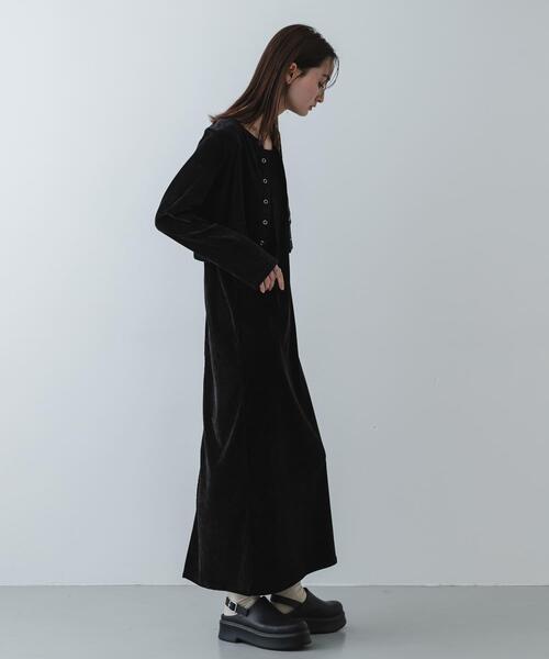 SENSE OF PLACE by URBAN RESEARCH（センスオブプレイスバイアーバンリサーチ）の「2Pベロアアンサンブルワンピース（ワンピース・レディース・アイボリー/ネイビー/ブラック・ONE/S）」の6枚目の写真