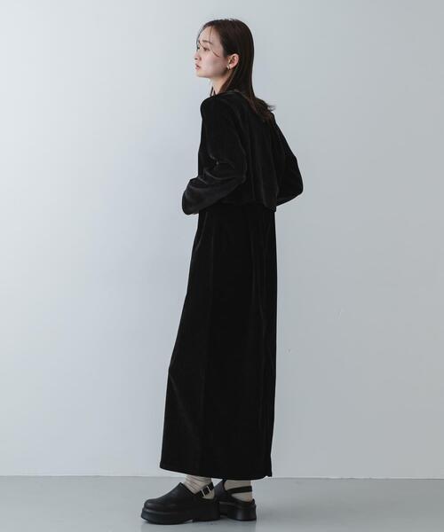 SENSE OF PLACE by URBAN RESEARCH（センスオブプレイスバイアーバンリサーチ）の「2Pベロアアンサンブルワンピース（ワンピース・レディース・アイボリー/ネイビー/ブラック・ONE/S）」の7枚目の写真