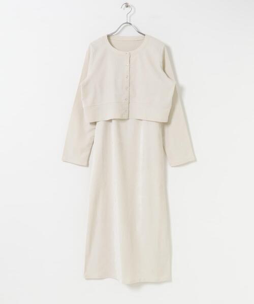 SENSE OF PLACE by URBAN RESEARCH（センスオブプレイスバイアーバンリサーチ）の「2Pベロアアンサンブルワンピース（ワンピース・レディース・アイボリー/ネイビー/ブラック・ONE/S）」の11枚目の写真