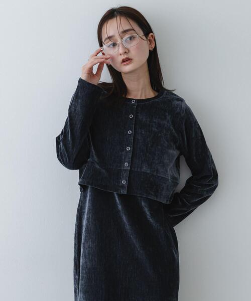 SENSE OF PLACE by URBAN RESEARCH（センスオブプレイスバイアーバンリサーチ）の「2Pベロアアンサンブルワンピース（ワンピース・レディース・アイボリー/ネイビー/ブラック・ONE/S）」の13枚目の写真