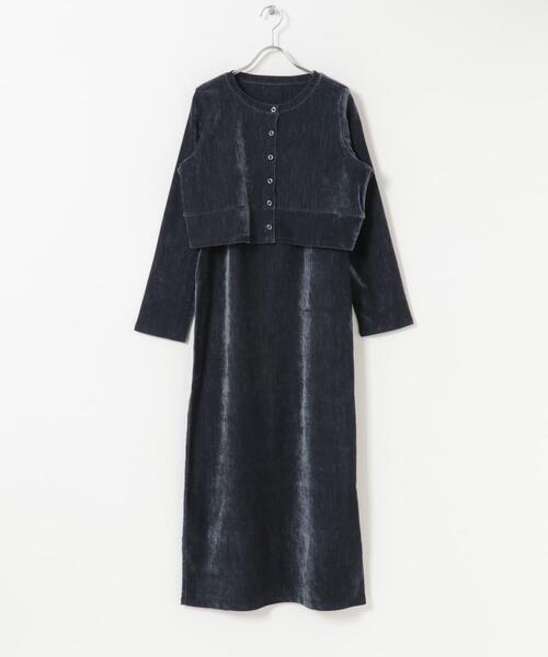 SENSE OF PLACE by URBAN RESEARCH（センスオブプレイスバイアーバンリサーチ）の「2Pベロアアンサンブルワンピース（ワンピース・レディース・アイボリー/ネイビー/ブラック・ONE/S）」の17枚目の写真