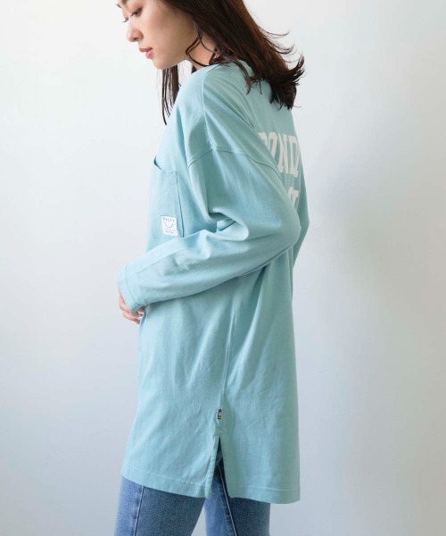 RUSTY(ラスティ)の「【RUSTY/ラスティー】レディース バックプリント 胸ポケット 長袖 ロンT(Tシャツ/カットソー・レディース・ライトブルー/ブラック・MEDIUM)」の5枚目の写真