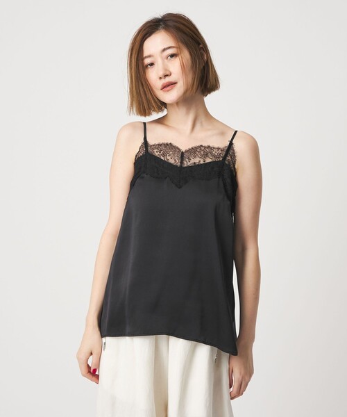 conte（コンテ）の「＜conte＞サテン レース キャミソールブラウス（キャミソール・レディース・ブラック・FREE）」の4枚目の写真