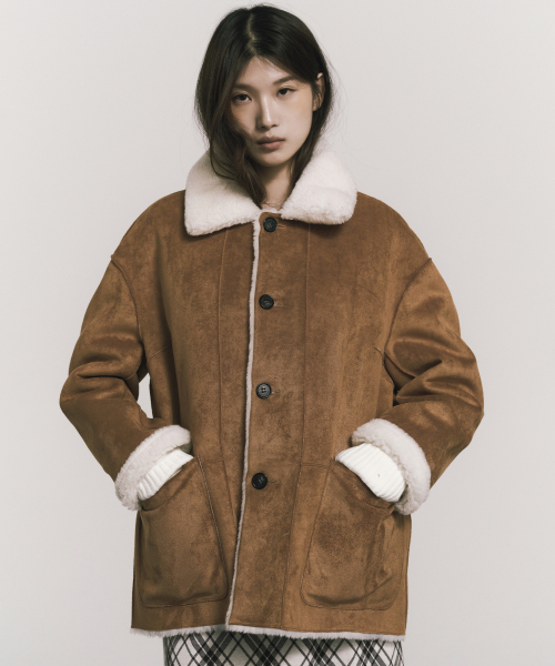 NICK&NICOLE（ニックアンドニコール）の「REVERSIBLE SHEARLING  FUR MUSTANG_BROWN（ムートンコート・レディース・その他・FREE）」の2枚目の写真