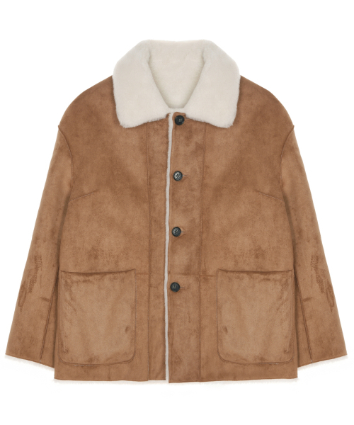 NICK&NICOLE（ニックアンドニコール）の「REVERSIBLE SHEARLING  FUR MUSTANG_BROWN（ムートンコート・レディース・その他・FREE）」の5枚目の写真