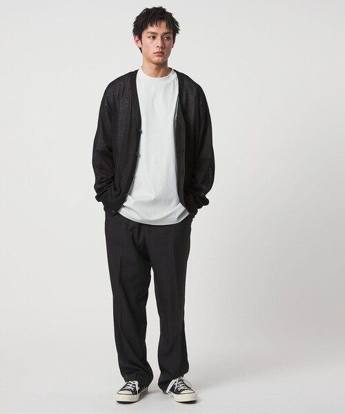 CITEN(シテン)の「<CITEN>ペーパーライクニットカーディガン(カーディガン/ボレロ・メンズ・ライトグレー/ネイビー/ブラック・L/M)」の5枚目の写真