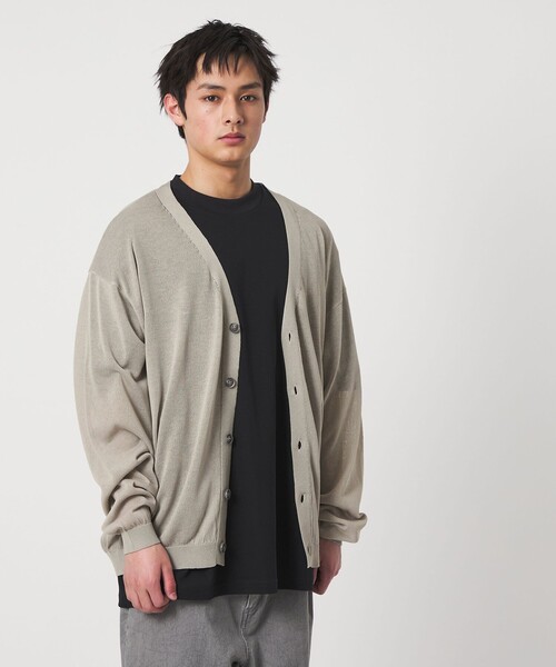 CITEN(シテン)の「<CITEN>ペーパーライクニットカーディガン(カーディガン/ボレロ・メンズ・ライトグレー/ネイビー/ブラック・L/M)」の6枚目の写真