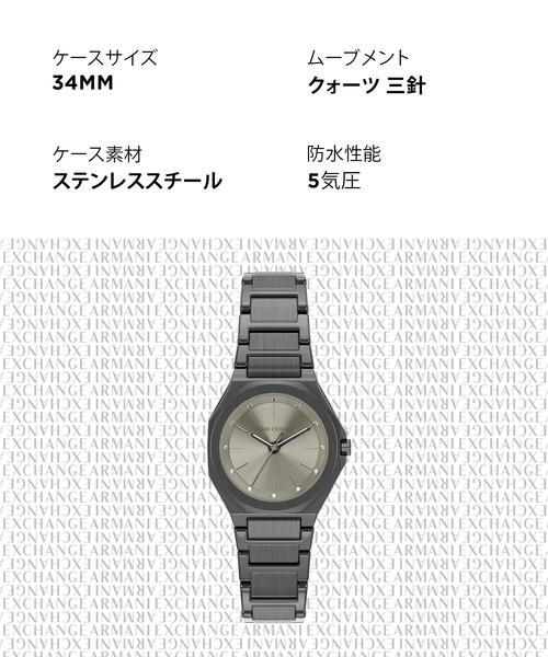 ARMANI EXCHANGE(アルマーニエクスチェンジ)の「アルマーニ・エクスチェンジ 腕時計 レディース アナログ ステンレス AX4625(アナログ腕時計・レディース・チャコールグレー・FREE)」の12枚目の写真