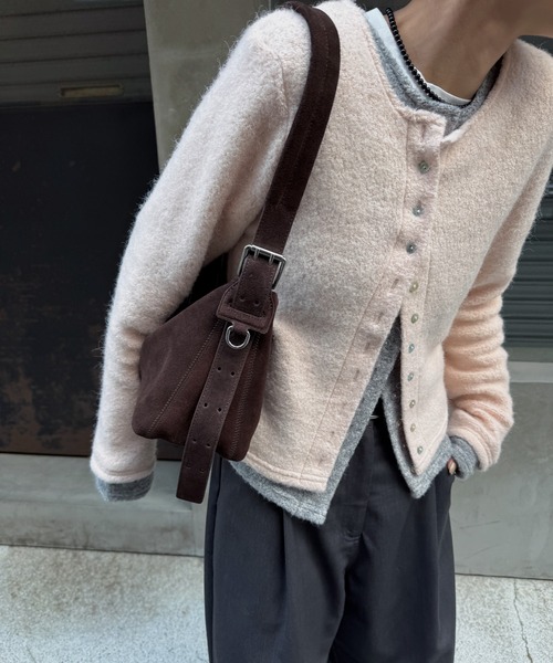 nananamoe(ナナナモエ)の「shell button layered knit cardigan(ニット/セーター・レディース・ピンク/ブラウン/ベージュ・FREE)」の14枚目の写真