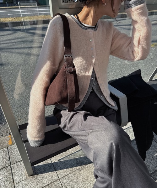 nananamoe(ナナナモエ)の「shell button layered knit cardigan(ニット/セーター・レディース・ピンク/ブラウン/ベージュ・FREE)」の15枚目の写真