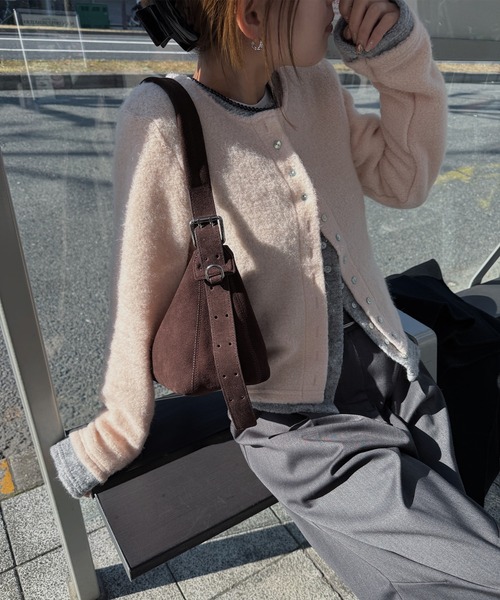 nananamoe(ナナナモエ)の「shell button layered knit cardigan(ニット/セーター・レディース・ピンク/ブラウン/ベージュ・FREE)」の17枚目の写真