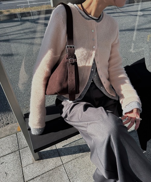 nananamoe(ナナナモエ)の「shell button layered knit cardigan(ニット/セーター・レディース・ピンク/ブラウン/ベージュ・FREE)」の10枚目の写真