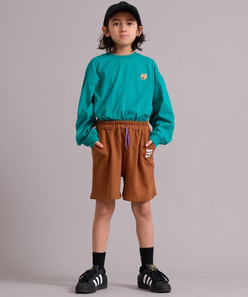 PAIRMANON STREET(ペアマノンストリート)の「裏毛 シンプル カラバリ ストリートショートパンツ【PAIRMANON STREET】(スウェットパンツ・キッズ・レッド/ブラウン/グリーン/イエロー/パープル/グレー/ブラック・110/120/130/140/150/160/90/100)」の13枚目の写真