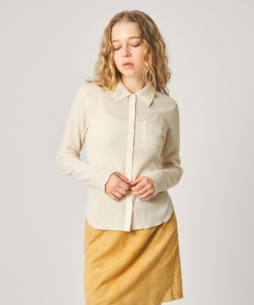 ＜Steven Alan＞クレープ シャツ カーディガン