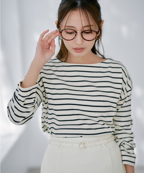 COHINA(コヒナ)の「ボートネックバスクシャツ 【低身長・小柄女性】(Tシャツ/カットソー・レディース・オレンジ/ベージュ/ホワイト・ONE SIZE)」の12枚目の写真