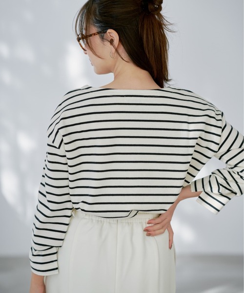 COHINA(コヒナ)の「ボートネックバスクシャツ 【低身長・小柄女性】(Tシャツ/カットソー・レディース・オレンジ/ベージュ/ホワイト・ONE SIZE)」の13枚目の写真
