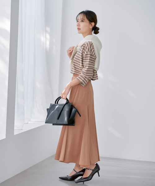 COHINA(コヒナ)の「ボートネックバスクシャツ 【低身長・小柄女性】(Tシャツ/カットソー・レディース・オレンジ/ベージュ/ホワイト・ONE SIZE)」の8枚目の写真