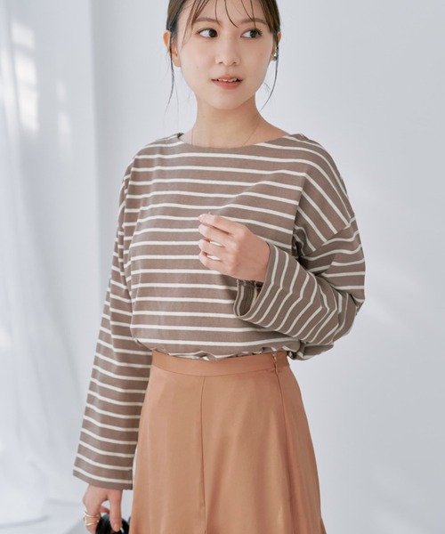 COHINA(コヒナ)の「ボートネックバスクシャツ 【低身長・小柄女性】(Tシャツ/カットソー・レディース・オレンジ/ベージュ/ホワイト・ONE SIZE)」の17枚目の写真