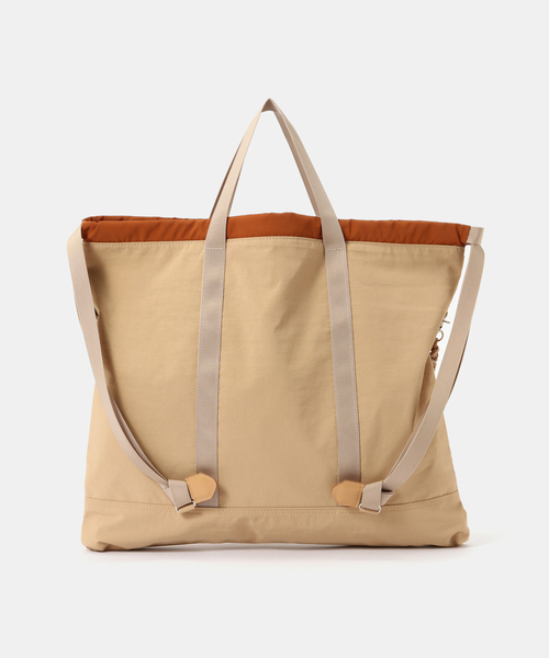 JOINT WORKS（ジョイントワークス）の「CONTROL FREAK/コントロール フリーク　ナイロン3WAYスクエアトート（トートバッグ・レディース・ベージュ/グリーン/ブラック・FREE）」の4枚目の写真