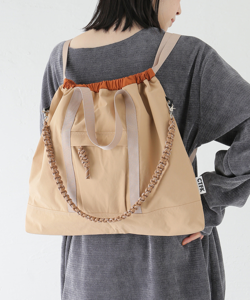 JOINT WORKS（ジョイントワークス）の「CONTROL FREAK/コントロール フリーク　ナイロン3WAYスクエアトート（トートバッグ・レディース・ベージュ/グリーン/ブラック・FREE）」の22枚目の写真