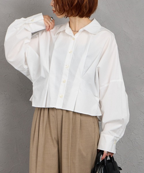 mizuiro ind/ミズイロインド] コクーンショートシャツ（シャツ