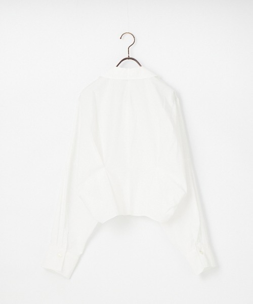 mizuiroind（ミズイロインド）の「[mizuiro ind/ミズイロインド] コクーンショートシャツ（シャツ/ブラウス・レディース・ブラック/オフホワイト・F）」の3枚目の写真