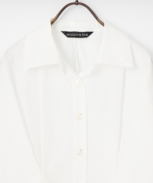 mizuiroind（ミズイロインド）の「[mizuiro ind/ミズイロインド] コクーンショートシャツ（シャツ/ブラウス・レディース・ブラック/オフホワイト・F）」の4枚目の写真