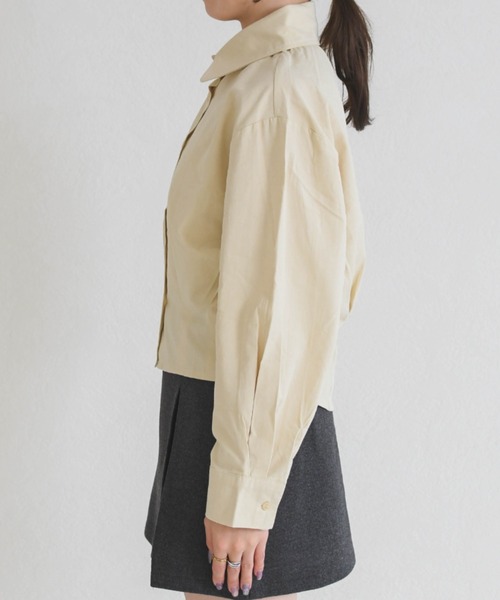 MISCH MASCH(ミッシュマッシュ)の「2026春夏新作 WEB限定 きれいめショートシャツ(シャツ/ブラウス・レディース・ベージュ/ブラウン/ホワイト・フリ-)」の5枚目の写真