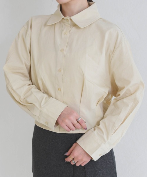 MISCH MASCH(ミッシュマッシュ)の「2026春夏新作 WEB限定 きれいめショートシャツ(シャツ/ブラウス・レディース・ベージュ/ブラウン/ホワイト・フリ-)」の8枚目の写真