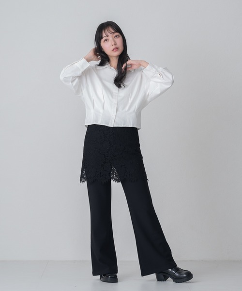 MISCH MASCH(ミッシュマッシュ)の「2026春夏新作 WEB限定 きれいめショートシャツ(シャツ/ブラウス・レディース・ベージュ/ブラウン/ホワイト・フリ-)」の18枚目の写真