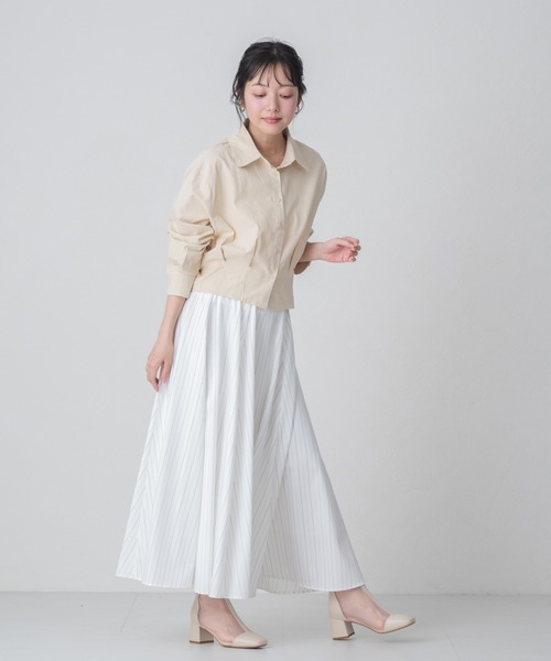 MISCH MASCH(ミッシュマッシュ)の「2026春夏新作 WEB限定 きれいめショートシャツ(シャツ/ブラウス・レディース・ベージュ/ブラウン/ホワイト・フリ-)」の19枚目の写真