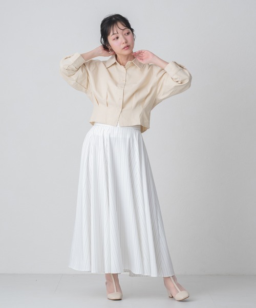 MISCH MASCH(ミッシュマッシュ)の「2026春夏新作 WEB限定 きれいめショートシャツ(シャツ/ブラウス・レディース・ベージュ/ブラウン/ホワイト・フリ-)」の20枚目の写真