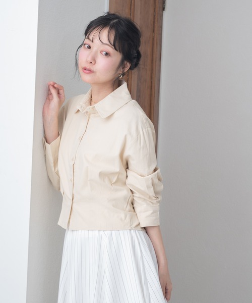 MISCH MASCH(ミッシュマッシュ)の「2026春夏新作 WEB限定 きれいめショートシャツ(シャツ/ブラウス・レディース・ベージュ/ブラウン/ホワイト・フリ-)」の12枚目の写真