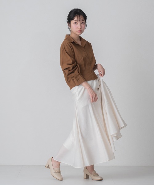 MISCH MASCH(ミッシュマッシュ)の「2026春夏新作 WEB限定 きれいめショートシャツ(シャツ/ブラウス・レディース・ベージュ/ブラウン/ホワイト・フリ-)」の14枚目の写真