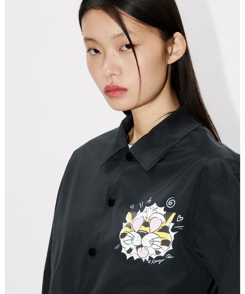 KENZO(ケンゾー)の「'KENZO Wild Tiger' クロップド コーチ ジャケット(ブルゾン・レディース・ブラック系その他・SMALL)」の1枚目の写真