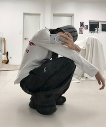 TANSANMAGNESIUM（タンサン マグネシウム）の「コットンワイドスタッドパンツ（ストライプチャコール）（その他パンツ）」