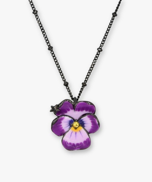 ANNA SUI(アナスイ)の「ビオラモチーフ ネックレス(ネックレス・レディース・パープル・FREE)」の1枚目の写真