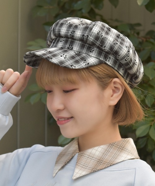 axes femme（アクシーズファム）の「リボン×チェックキャスケット（ハット・レディース・ブラウン/ブラック・FREE）」の2枚目の写真