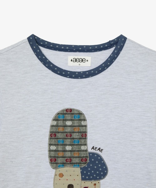 aeae(エーイーエーイー)の「MUSHROOM APPLIQUE TEE(Tシャツ/カットソー・レディース・オートミール/ライトグレー・FREE)」の3枚目の写真