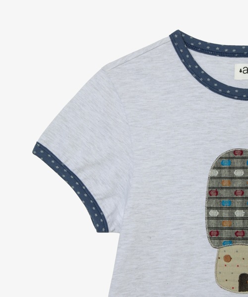 aeae(エーイーエーイー)の「MUSHROOM APPLIQUE TEE(Tシャツ/カットソー・レディース・オートミール/ライトグレー・FREE)」の5枚目の写真