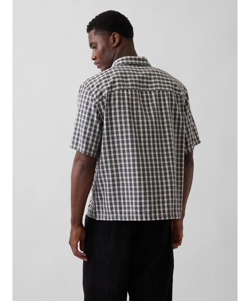 GAP(ギャップ)の「コットンリネン リラックスフィット ストレートヘムシャツ(シャツ/ブラウス・メンズ・ブラック系その他・XS/S/M/L/XL)」の3枚目の写真