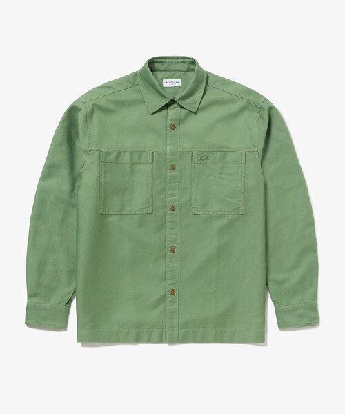 LACOSTE(ラコステ)の「コードレーンシャツジャケット(シャツ/ブラウス・メンズ・ライトグリーン/オフホワイト/ダークアッシュ・41/40/39/38)」の5枚目の写真
